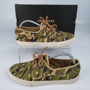 CONVERSE X STUSSY SEA STAR MEN 9 LTD EDITION CAMO SNEAKER BOAT SHOE W 10.5 BOX